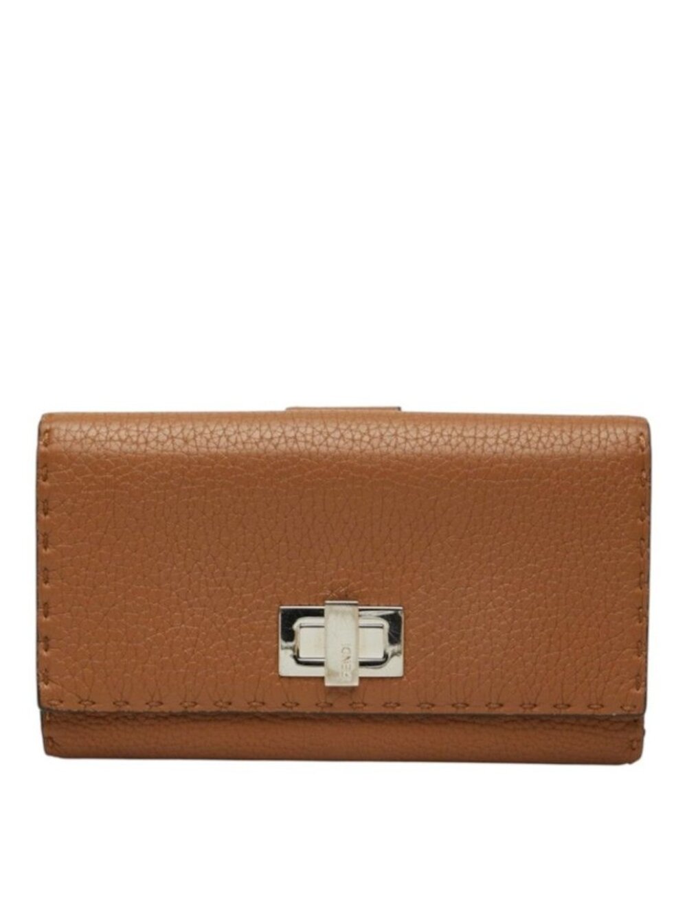 Fendi Selleria Peekaboo Wallet Brown Leather